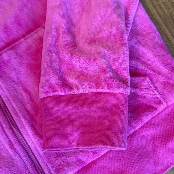 Vintage Juicy Couture Hoodie Womens Medium Pink Velour Zip Up Jacket‎ Y2K - Picture 5 of 8